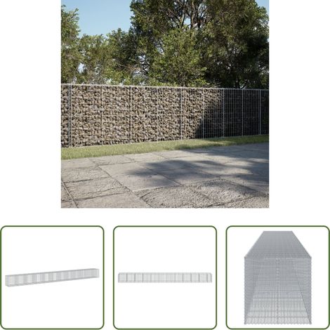 Aménagement extérieur -  Panier gabion avec couvercle 1150x100x100 cm fer galvanisé (1/5)