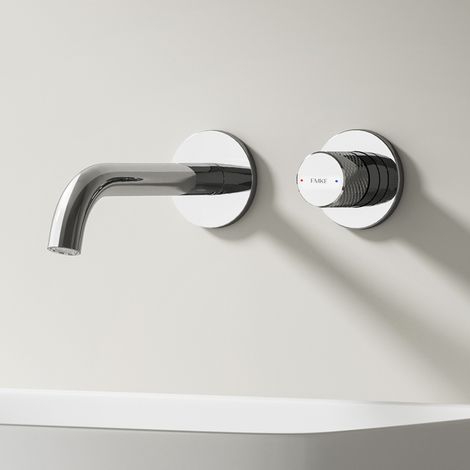 EMKE Waschtischarmatur Unterputz für Wandmontage  Chrom Wasserhahn Badarmatur