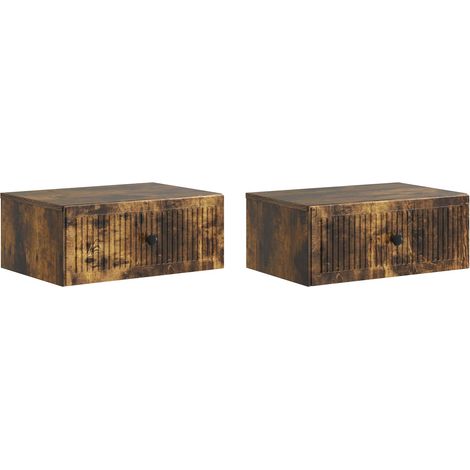 vidaXL Cabinet de chevet 2 pcs Chêne fumé 49 x 34,5 x 20 cm (1/5)