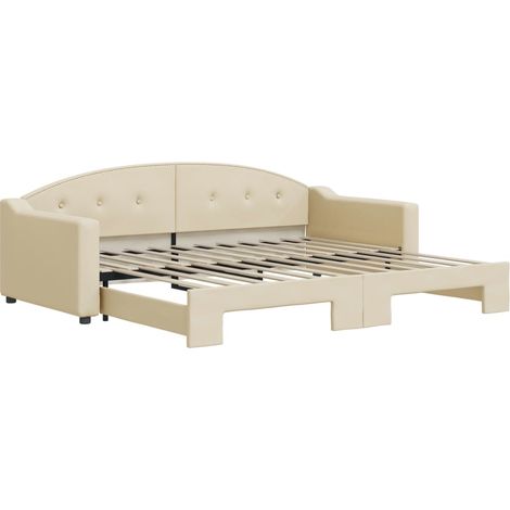 Maison Exclusive - Lit de jour avec gigogne sans matelas crème 90x200 cm