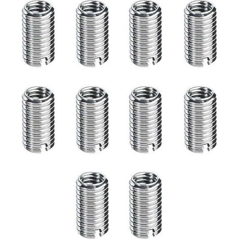 10 Pièces Insert Fileté M8/M10, XU, De Filetage Autotaraudeur, Écrous à Visser M8 1,25 Femelle, M10 1,5 Mâle, 12mm Long, Réparation pour Maintenance Matérielle KZQ - KZQ (1/4)