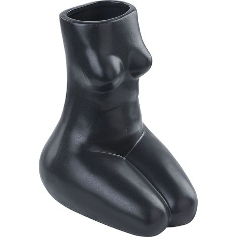 Vaso per fiori in porcellana nera corpo di donna Pyrgos (1/5)