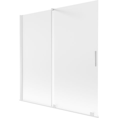 Mexen Velar pare-douche 2 battants coulissants 160 x 150 cm, givré, blanc - 896-160-000-31-20 (1/2)