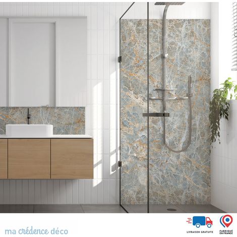 Panneau de douche : Marbre Alberica - Couleur Ocre - Alu composite - 100 - 245 (1/3)