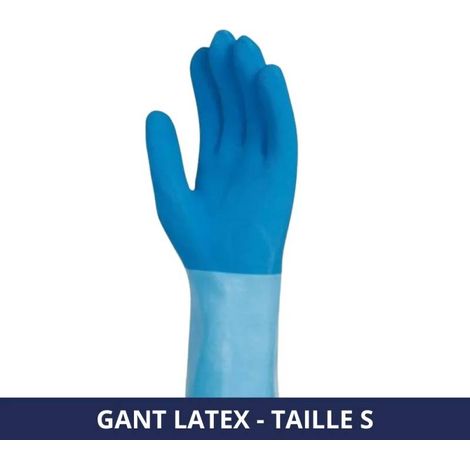 SINGER - Gant latex bleu - Taille S (1/5)