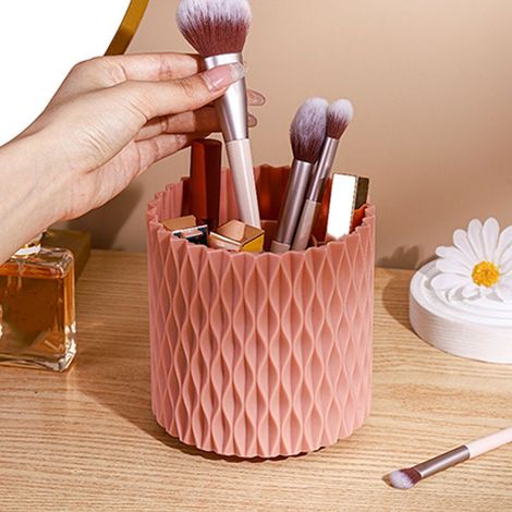 Organiseur Rotatif de Bureau avec Plateau Tournant pour Cosmetics, Pencil, Jewelry Rotating Pen Holder Rose pour Accessoires Bureautiques. (1/5)
