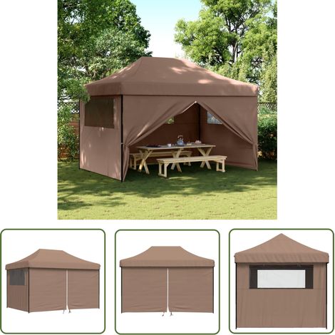 The Living Store Tente de réception pliable escamotable avec 4 parois latérales - Tents Gazebos - Tentes Pliables - Abri Extérieur - Chapiteau Événement - Tente Fete (1/5)