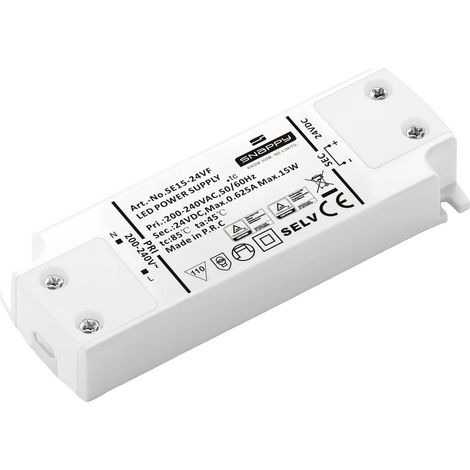 Dehner Elektronik SE 15-24VF (24VDC) Trasformatore per LED, Driver per LED Tensione costante 15 W 0.625 A 24 V/DC adatt
