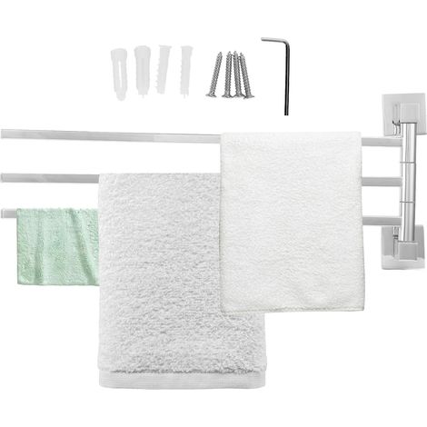 Porte-serviettes mural pivotant à 180° en acier inoxydable, support mu (1/5)