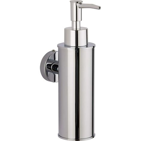 Distributeur de savon mural en acier inoxydable 304 (rond, chromé) pour salle de bain, cuisine, décoration d'intérieur (1/5)