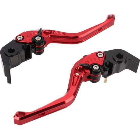 Jeu de 2 leviers de frein et d'embrayage extensibles réglables en alliage d'aluminium CNC, remplacement pour Ducati Streetfighter Panigale, Rouge (1/5)
