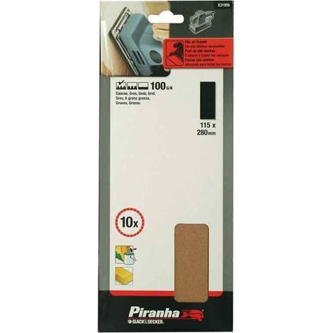 Nastri abrasivi 115x280 mm grana 100 per levigatrici orbitali Black and Decker