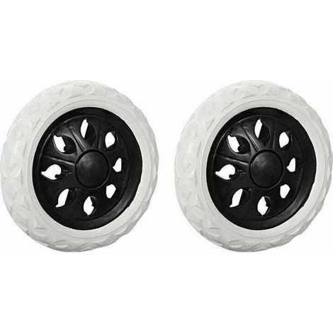 Roulettes de remplacement pour chariot de courses – Lot de 2 roues noires en polypropylène résistant, diamètre 10 cm (1/4)