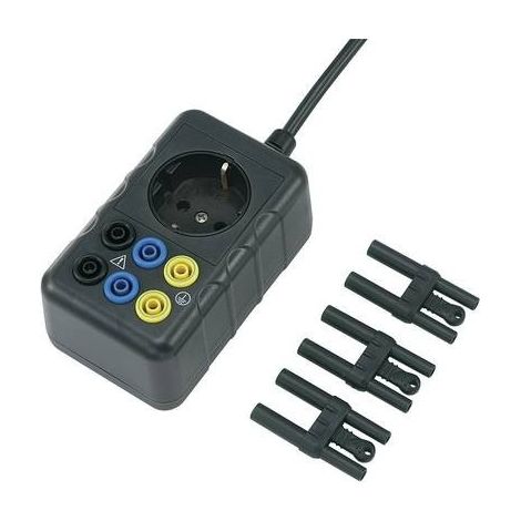 VOLTCRAFT SMA-10 Adattatore per misurazioni Spina schuko - Presa 4 mm, Presa schuko di sicurezza Nero (1/4)