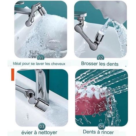 Wasserhahn Verlängerung - Revolutionär - 1080 Grad Drehung - Kunststoff - Innen - Weiß