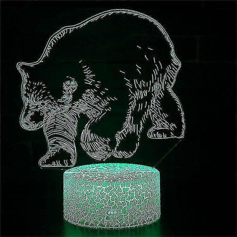 Lampe à illusion 3D, 7 couleurs à effet optique changeant, tactile, USB et télécommande, style Art déco. Crée une ambiance romantique. Idée cadeau pour Noël, la Saint-Valentin ou un anniversaire. (1/3)