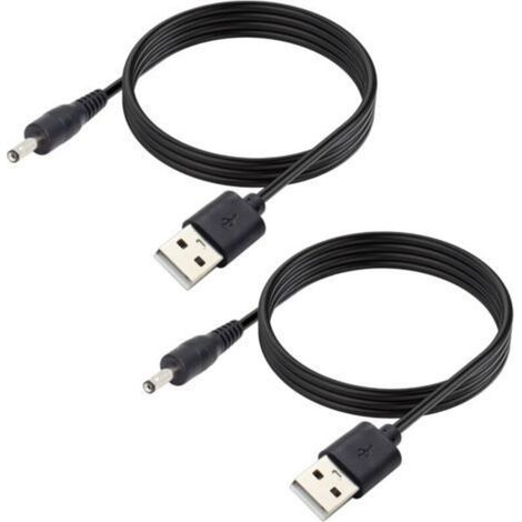 [JAMAIS UTILISÉ] Lot de 2 Câble d'alimentation 5 V DC, USB 2.0 mâle vers DC 3.5 mm x 1.35 mm mâle Cordon d'alimentation pour routeur, lumière LED, haut-parleur et plus encore, 1m (1/4)