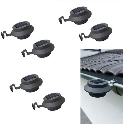 Dachrinnenleuchten LED Dachrinnenleuchte Solar Dachrinnenleuchten Lichtsensor 6er Set (1/5)