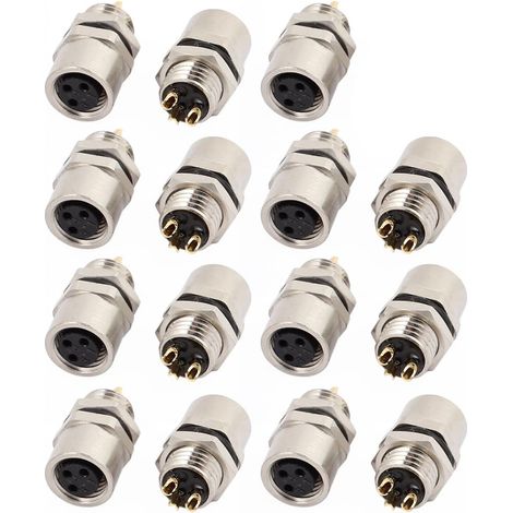 15 pièces. M8H3K-8 Électronique et Photo AC250V 4A IP67 Eau étanche M12 3P M/F Câble de commande (1/4)