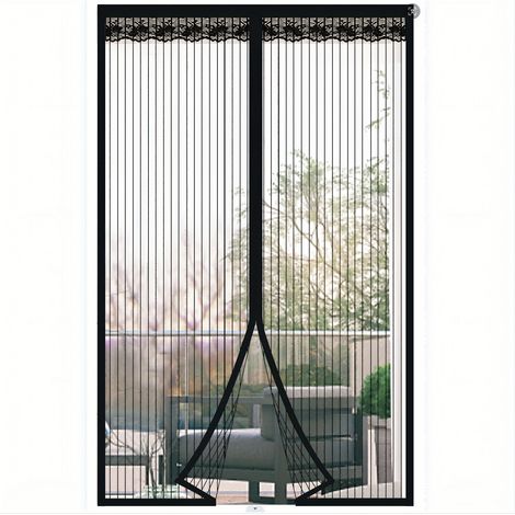 Moustiquaire magnétique, porte moustiquaire en toile, moustiquaire magnétique d'été sans perçage, 90 cm x 210 cm (1/5)