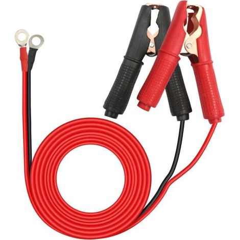 Pince Crocodile Batterie 48V Pinces Crocodiles Voiture Pince pour Cable Batterie 30A 14AWG, for Automotive Battery Other Equipment (1m) (1/4)