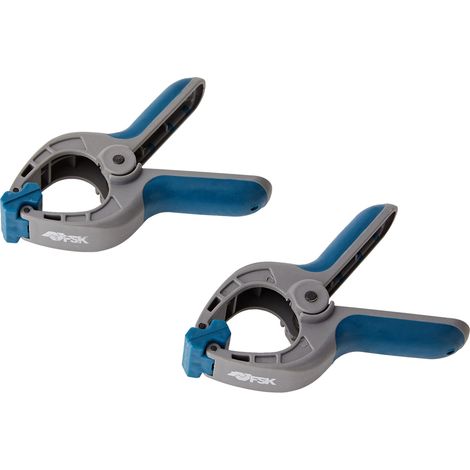 Ferrestock - FSKPRS001, 2 pinze di fissaggio con molla, manico antiscivolo, ganasce girevoli, molla extra forte, apertura massima 39 mm, profondità 40 mm, 39 x 40 mm (1/5)