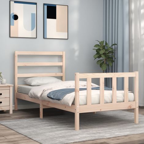 Bed Frame without Mattress 90x200 cm Solid Wood Pine vidaXL (1/5)