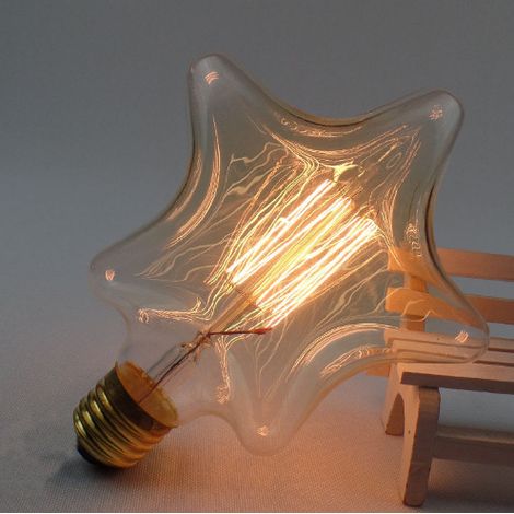 Vintage Sternform Kronleuchter im Freien E27 Schraubbirne Warmweiß für Schlafzimmer Weihnachten (1/4)