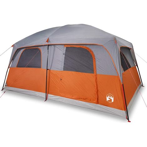 vidaXL Tienda de campaña familiar 8 personas impermeable gris naranja (1/2)