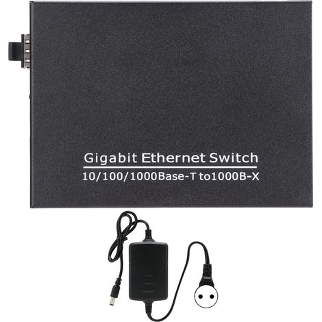 TBC-MC3712E-SFP 2-Port Gigabit-Ethernet-Switch, einfache Installation, stabile Leistung für Computernetzwerke, 100–240 V EU-Netzteil