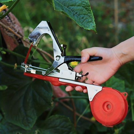 Machine à attacher les plantes — Outil pour verger et jardin, adapté aux vignes, framboisiers, plants de tomates, légumes et fleurs. (1/5)