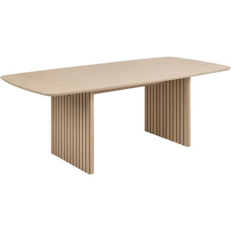 Mesa Norsica 852, Roble claro, 75x105x220cm, Chapa de madera natural, Chapa de madera natural, MDF