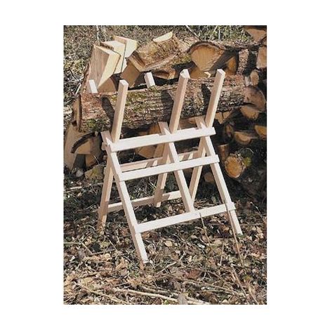 Ribimex – Chevalet en bois 3 branches 90x63cm – Section 40x35mm autobloquantes – Pour sciage de bûches – Fabriqué en France