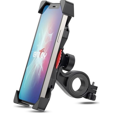 Support Téléphone Vélo Support Smartphone de Moto, Universel Porte Vélo du Guidon avec 360° Rotation pour 3,5 à 6,5 Pouces GPS pour Smartphones Autres Appareils Noir