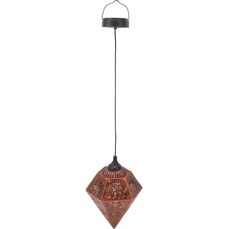 Lanterne solaire étanche IP44, motif marguerite, lampe LED décorative suspendue pour jardin, terrasse ou cour. (1/5)
