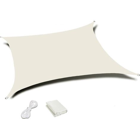 Rechteckiges Sonnenschutzsegel, wasserdichtes Vordach 2x3m ModernHome - Beige