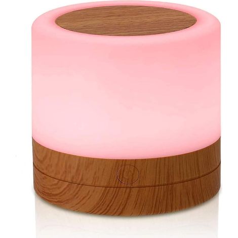 Lampe tactile pour table de chevet - Petite lampe de nuit avec chargement USB, 5 niveaux de luminosité et 13 couleurs RVB (1/5)
