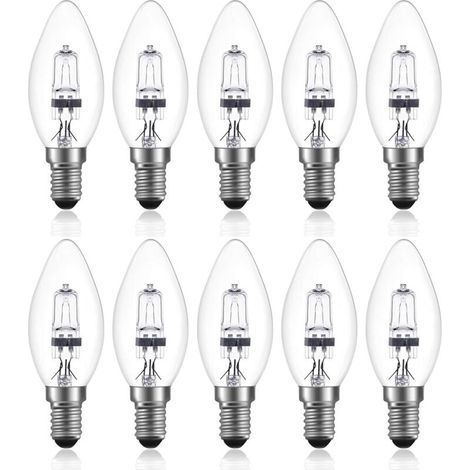 42W E14 C35 Dimmable ampoule halogène AC 220-240V Blanc Chaud 2700K e14 transparante ampoule halogene bougie (10pcs) (1/5)