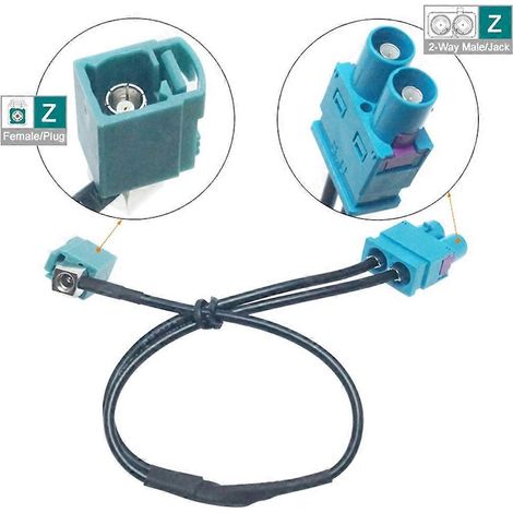 Adaptateur d'antenne autoradio double Fakra vers simple Fakra pour RNS 510 310 315 (1/4)