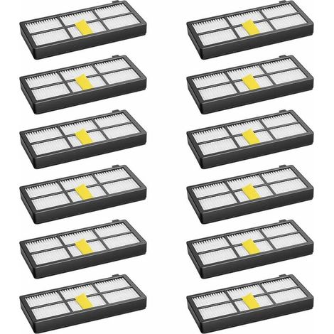 Paquete de 12 filtros para aspiradoras robot iRobot Roomba 800, 850, 851, 860, 865, 866, 870, 871, 876, 880, 885, 886, 890, 891, 896, 900, 960, 966 y 980 – juego de repuestos y accesorios (1/4)