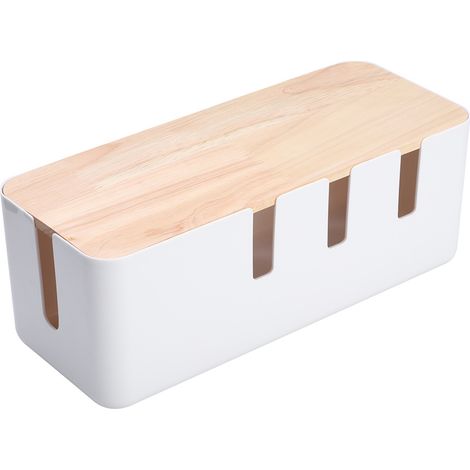 Boîte de rangement anti-poussière pour câbles et multiprises, idéale pour la maison ou le bureau. (1/5)