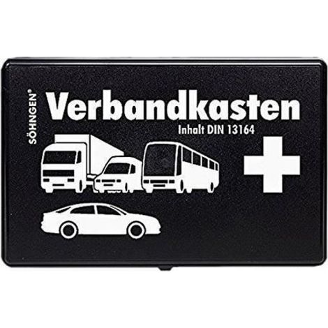 Trousse De Secours - Norme Din 13164 - Pour Véhicule - 260 X 160 X 80 Mm - Contenant En Plastique Résistant Aux Chocs - 1 Pièce
