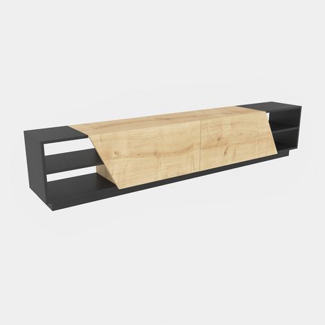 Porta TV in legno "Rhodes" - 240 x 37 x 47 cm - Beige