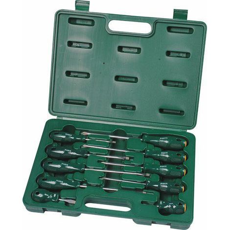 SATA ST09304ESJ Set de Kombi-Schraubendreher de Acetat (PHILLIPS und RANURADO), 10-teilig