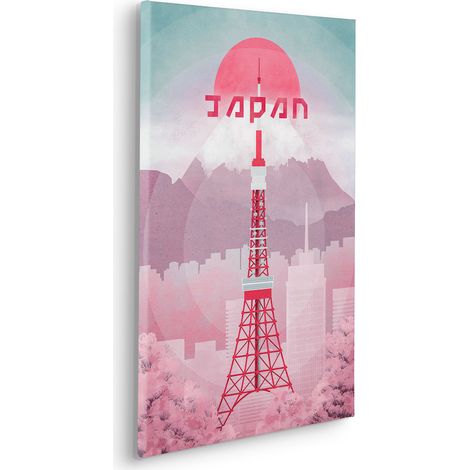 Komar Canvasbild Vintage Travel Japan - 60 x 40 cm - Bild auf Keilrahmen - Vintage und Retro (1/2)