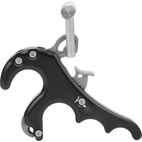 Accessoires pour arc à poulies : déclencheur métallique, poignée à quatre doigts, étrier de pouce, noir.