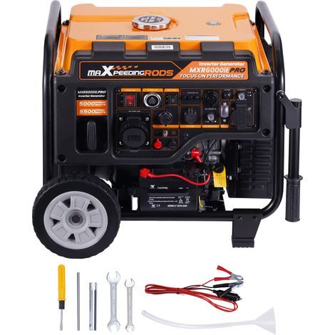Maxpeedingrods – Groupe électrogène silencieux 5.5KW – Démarrage électrique – 10h d'autonomie – 73dB – 5500W pour usage domestique et camping (1/5)