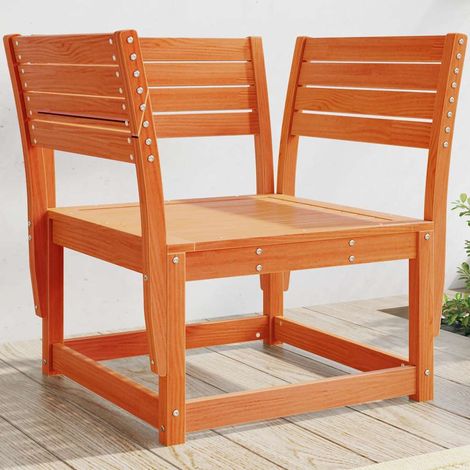 Chaise de jardin-Chaise de terrasse-Chaise d'extérieur cire marron bois de pin massif (1/5)