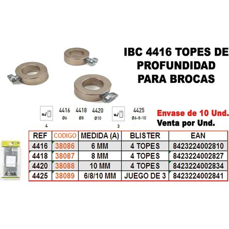 Butées de profondeur de perçage IBC 4 10 mm