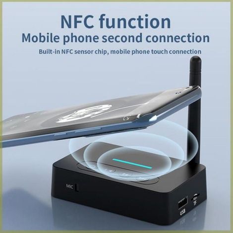 Émetteur récepteur de son 5.1, adaptateur HiFi avec télécommande NFC, pour haut-parleurs de casque de télévision stéréo de voiture (1/4)